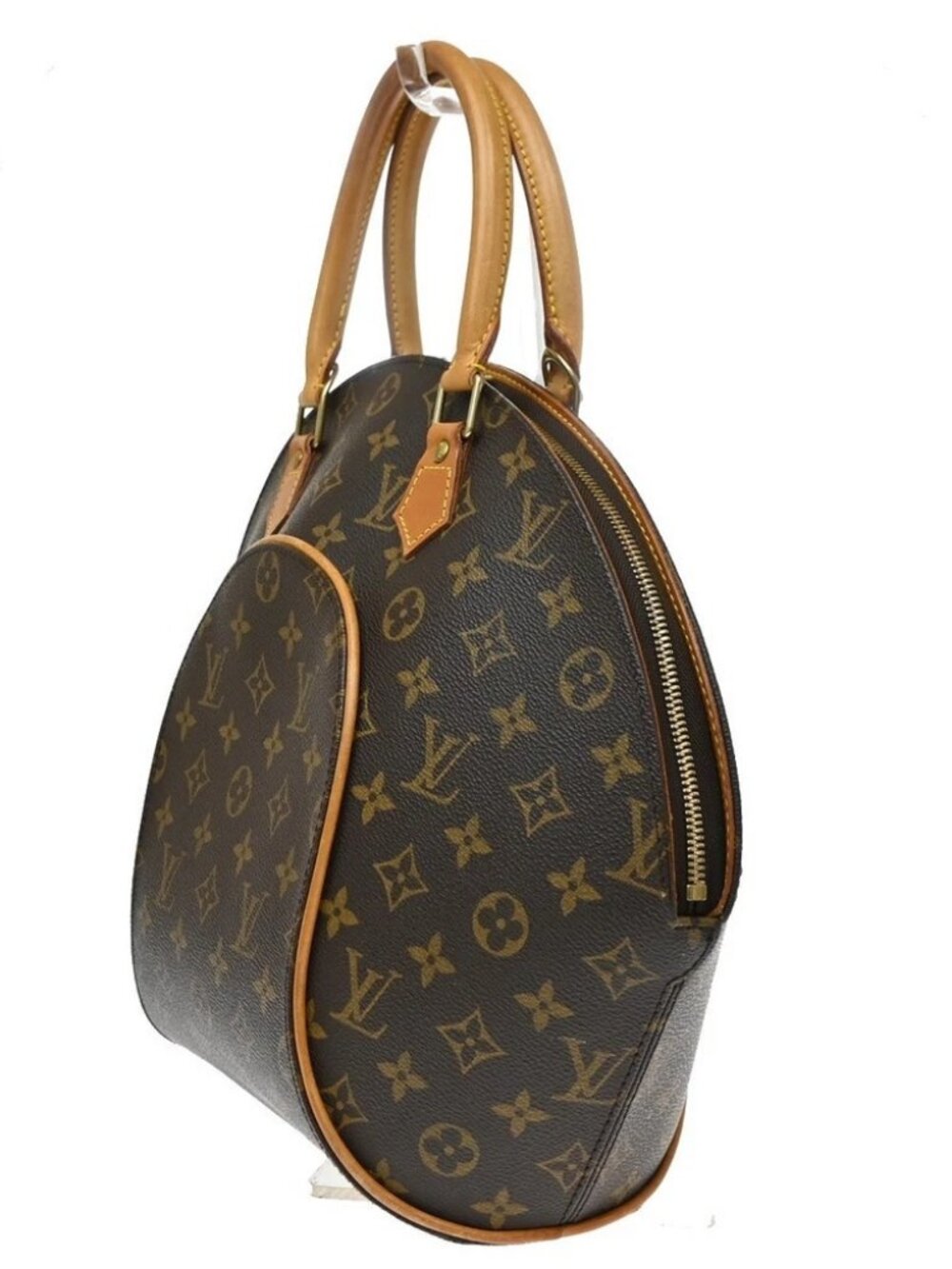 LOUIS VUITTON LV Logo Ellipse MM Hand Bag Monogram Leather Brown - Picture 2 of 16